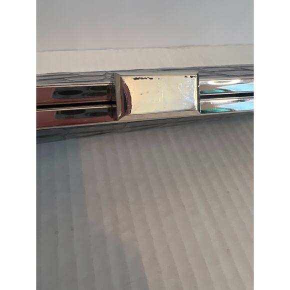 Shiny Black Croc embossed clutch wallet womens - Picture 4 of 15